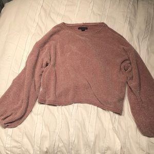 American Eagle Outfitters Pink Fuzzy Sweater